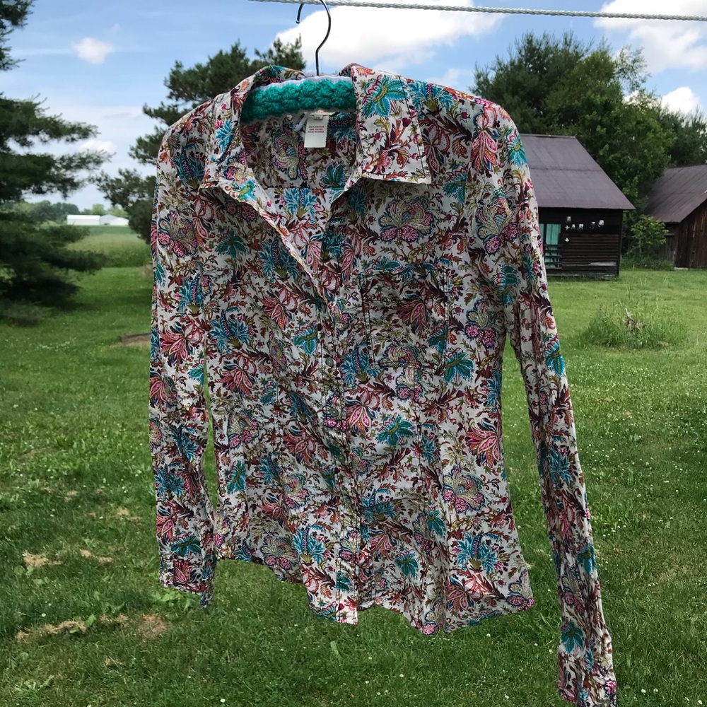 Sundance floral button down shirt